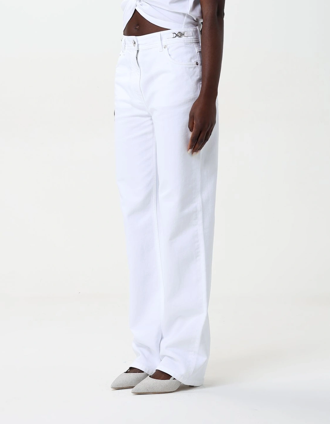 Wide Leg Jeans Metal Detail