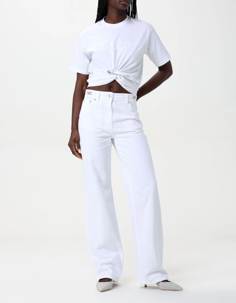 Wide Leg Jeans Metal Detail