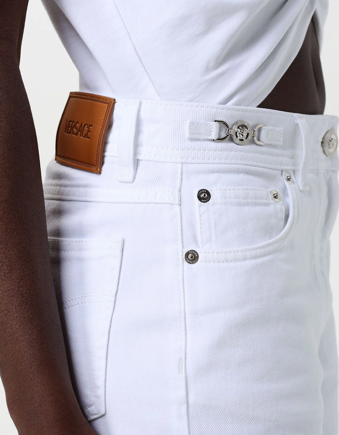 Wide Leg Jeans Metal Detail