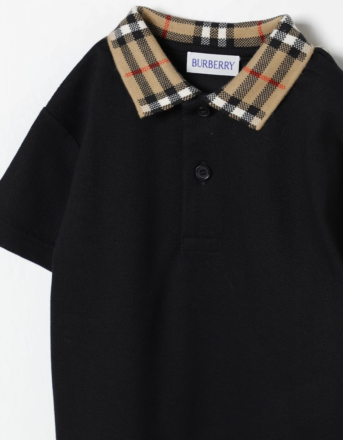 Kids Polo Shirt Checked Collar
