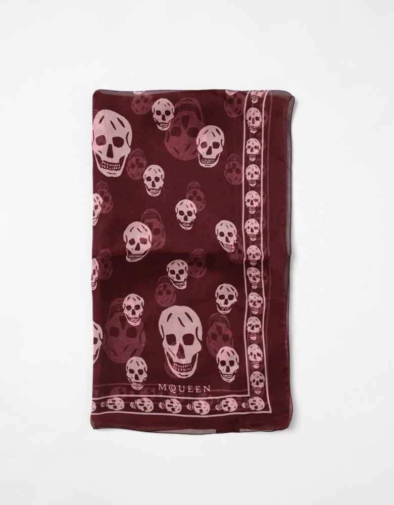 Skull Print Silk Scarf