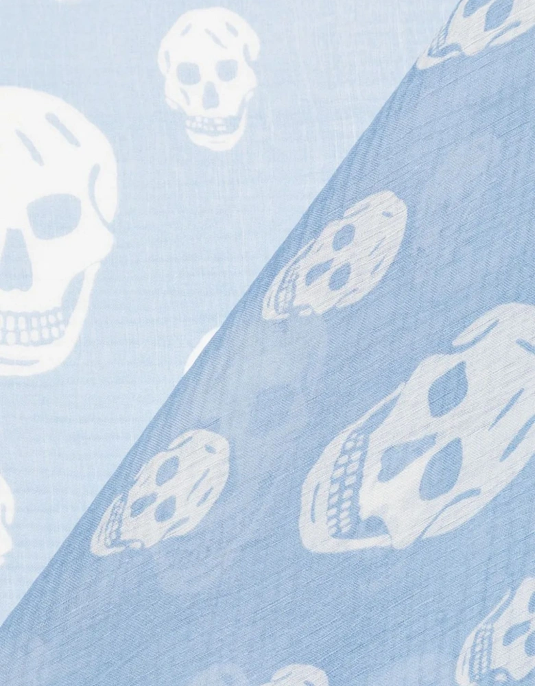 Skull Print Silk Scarf