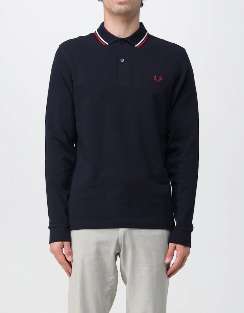 Tipped Long Sleeve Polo Shirt