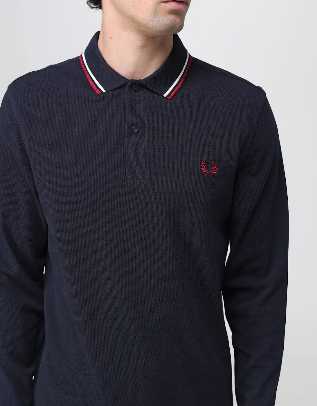 Tipped Long Sleeve Polo Shirt