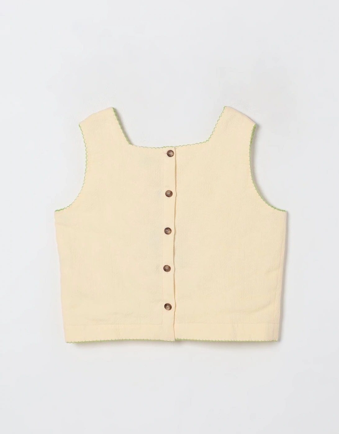 Cropped Sleeveless Top with Embroidery
