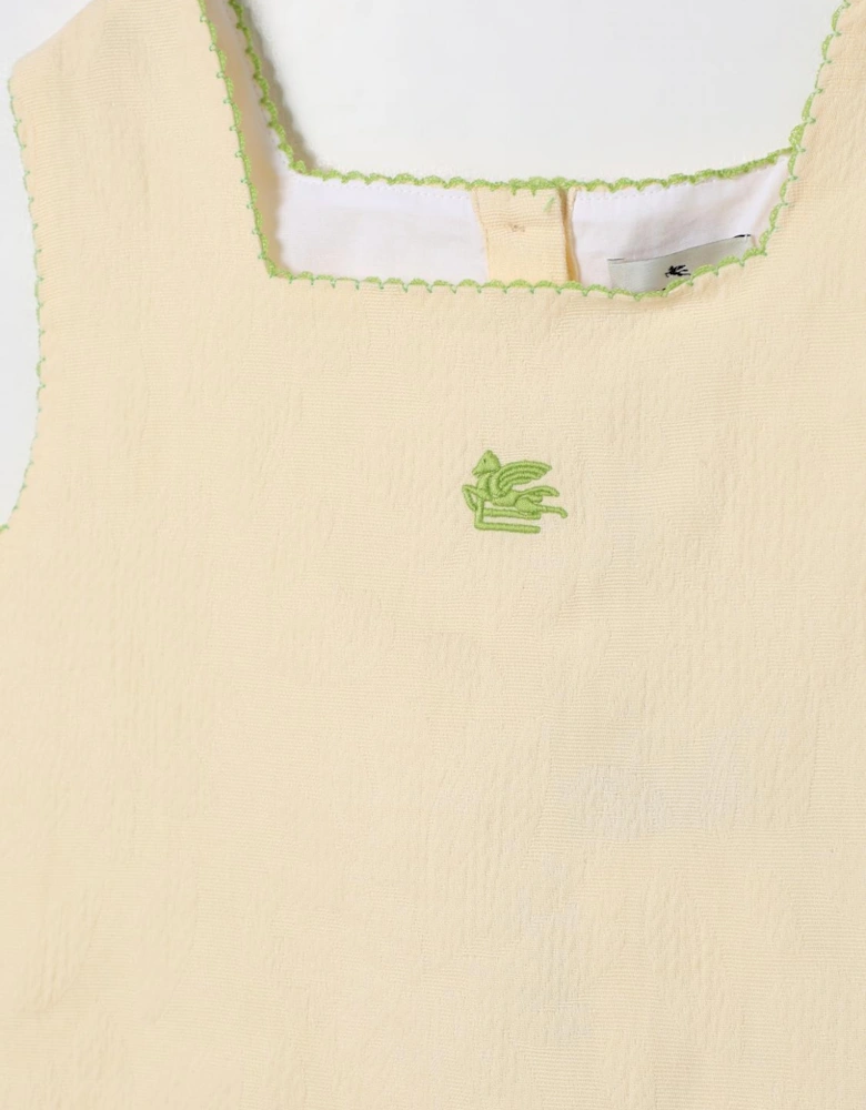 Cropped Sleeveless Top with Embroidery