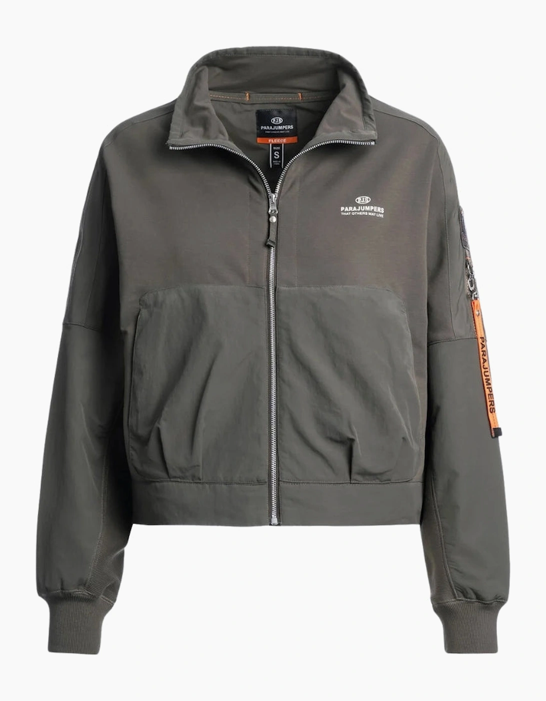 Women's Parajumpers Jade Dark Mud Gret Zip-Up Sweatshirt - Grey - Size: 10/8