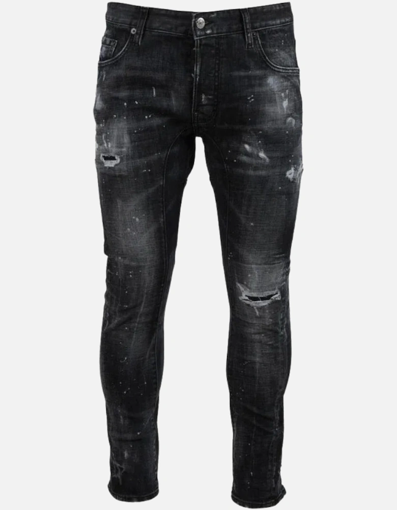 Tidy Biker Jean Black Destroyed Denim Jeans