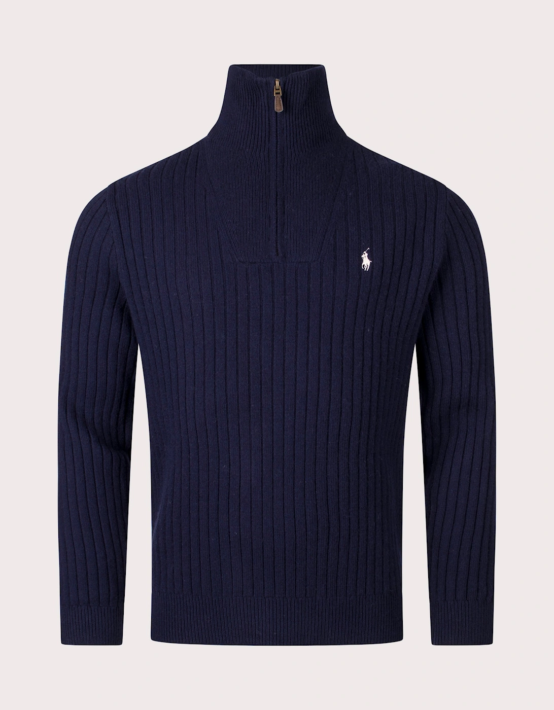 Rib Knit Wool Quarter Zip, 5 of 4