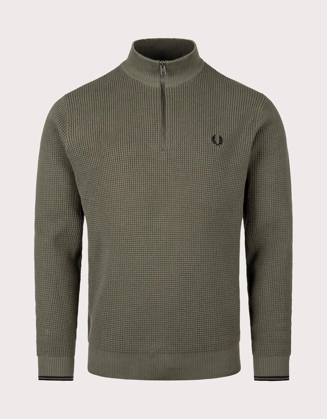 Waffle Stitch Quarter Zip Jumper, 4 of 3