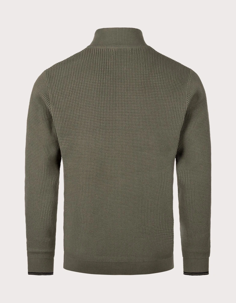Waffle Stitch Quarter Zip Jumper