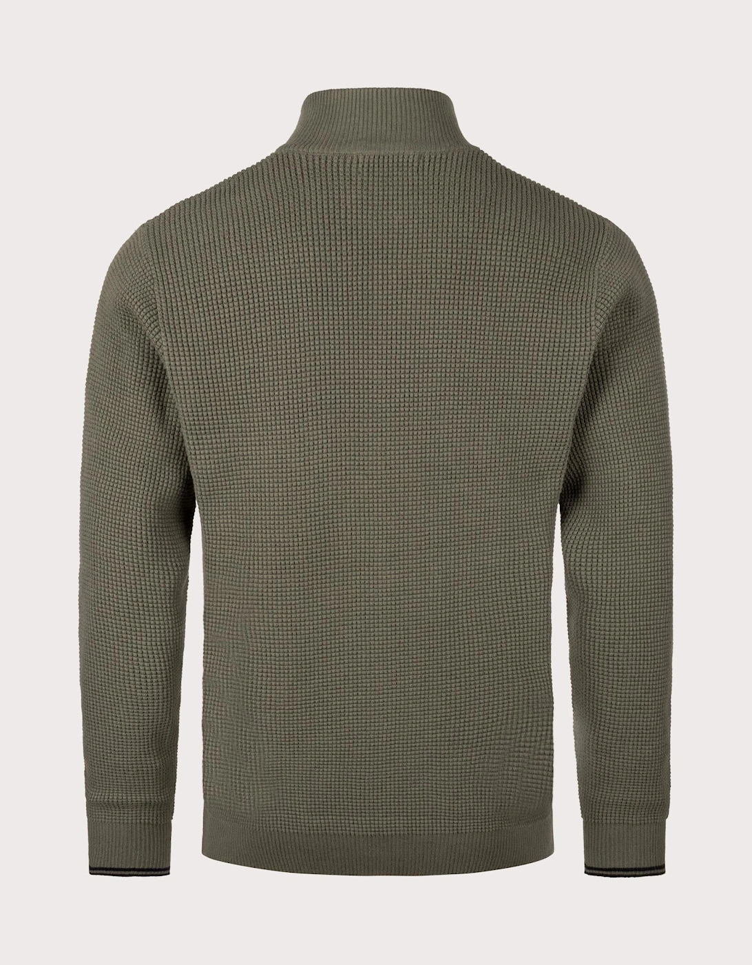 Waffle Stitch Quarter Zip Jumper