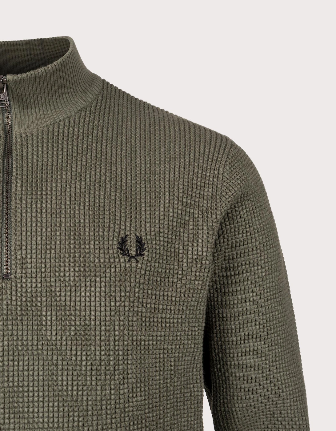 Waffle Stitch Quarter Zip Jumper