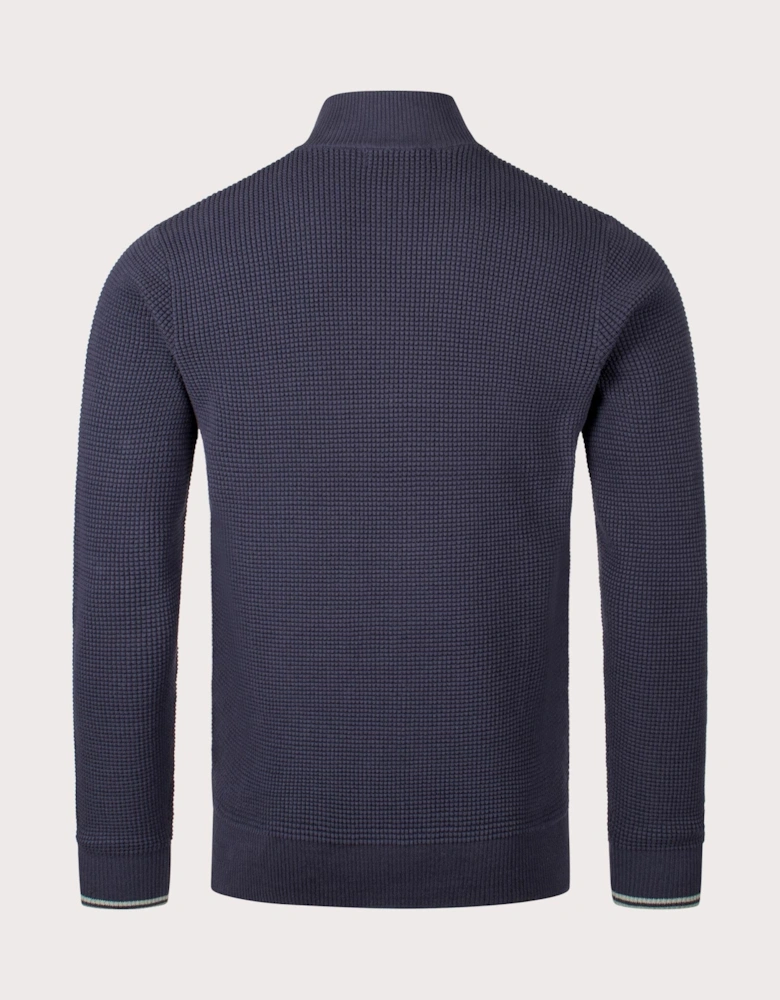 Waffle Stitch Quarter Zip Jumper