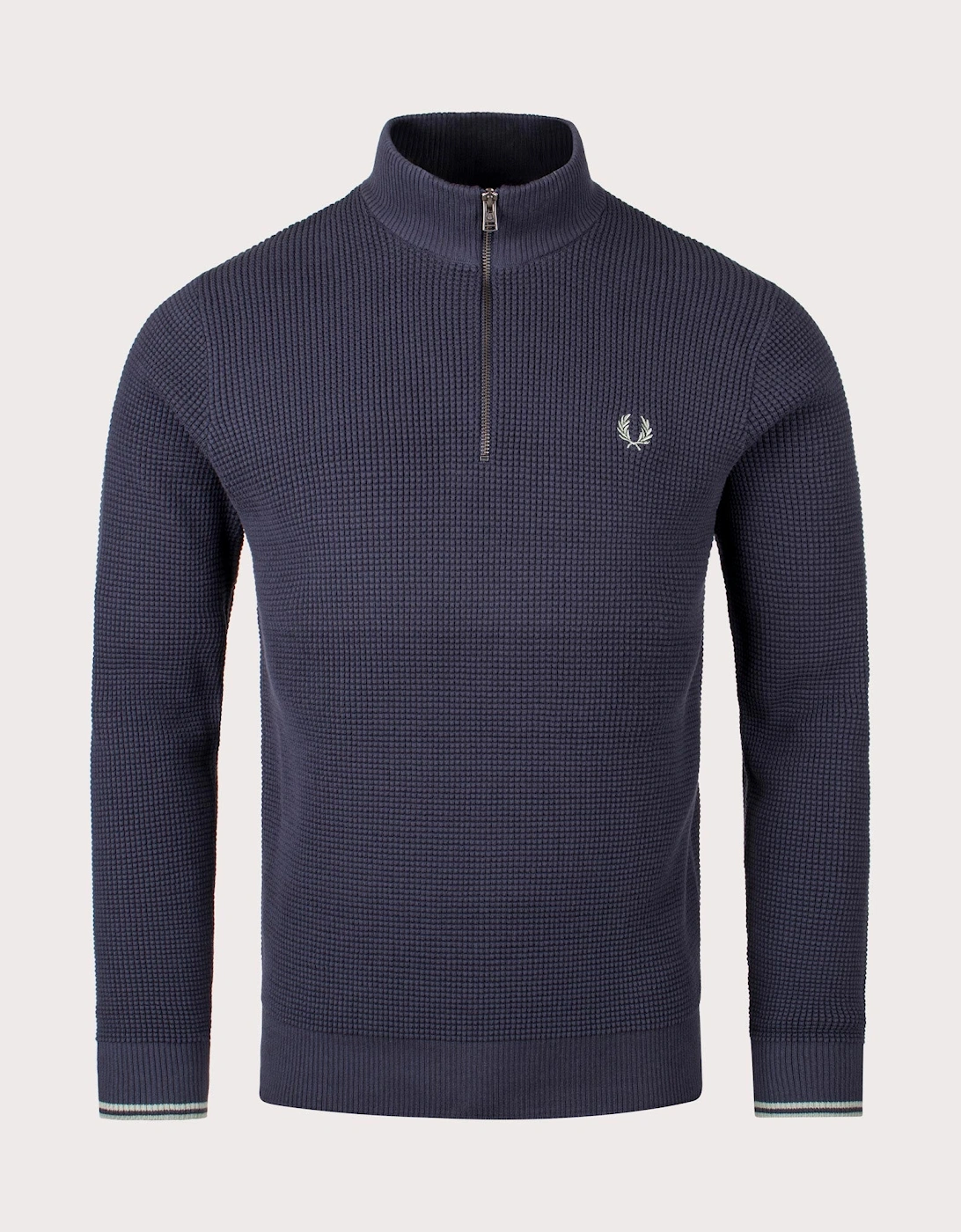 Waffle Stitch Quarter Zip Jumper, 4 of 3