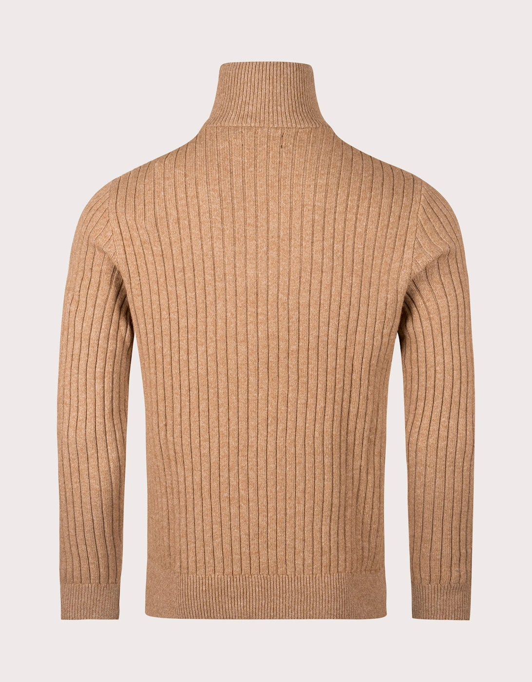 Rib Knit Wool Quarter Zip