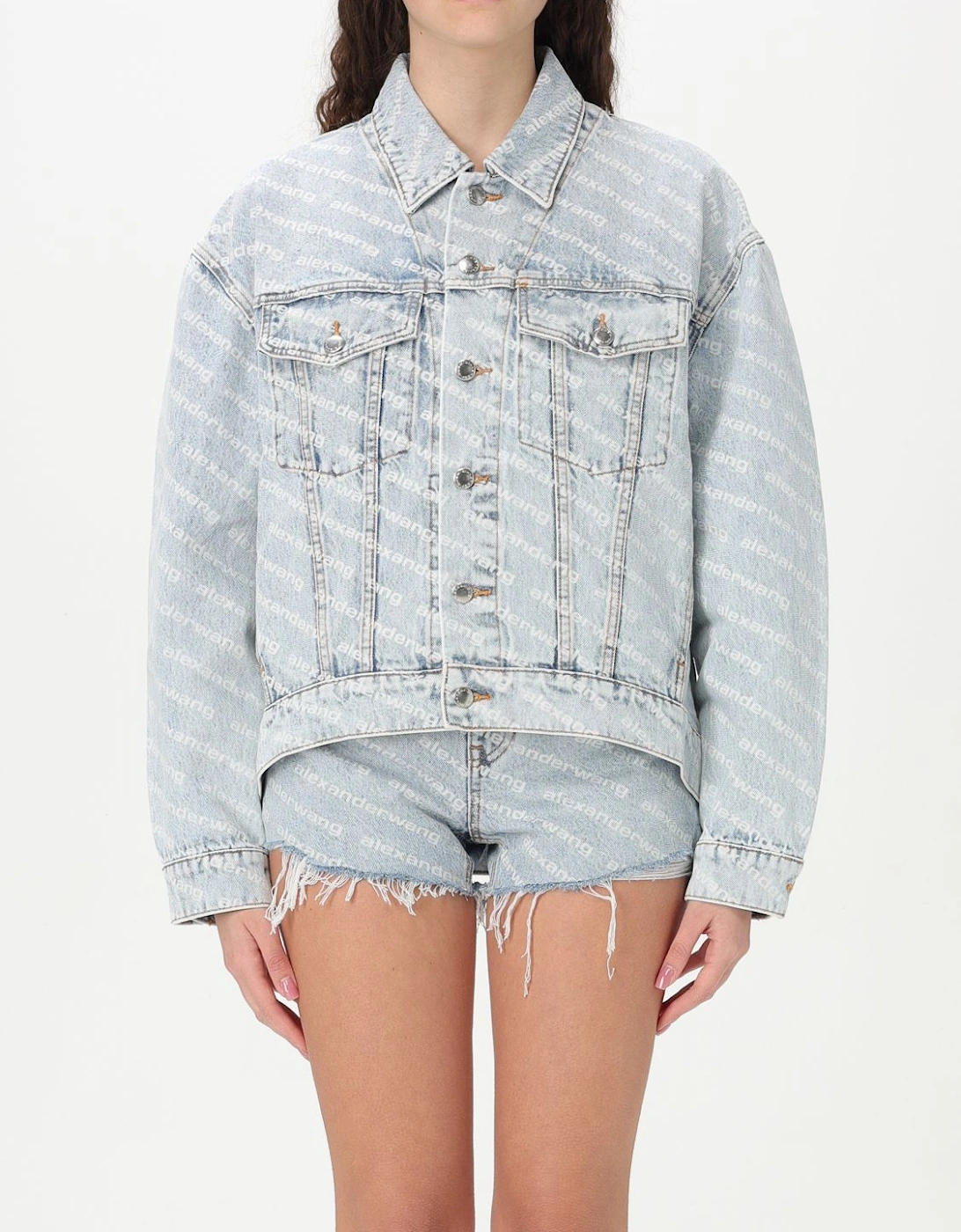 Allover Logo Print Denim Jacket, 6 of 5