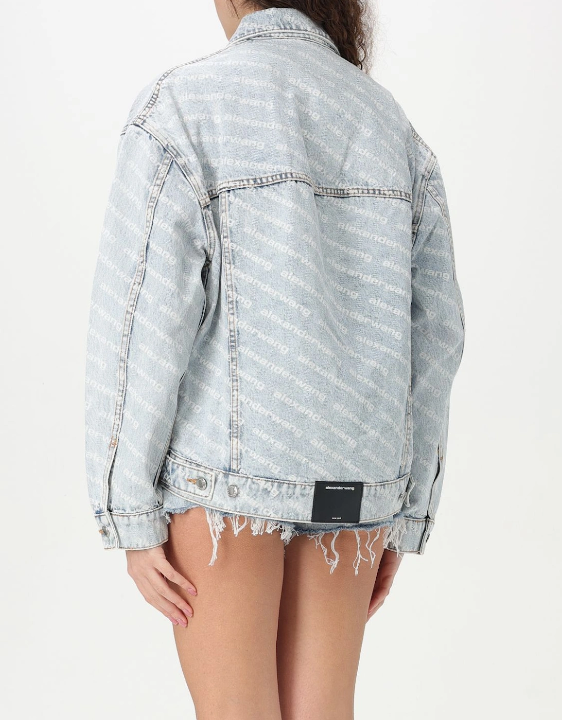 Allover Logo Print Denim Jacket