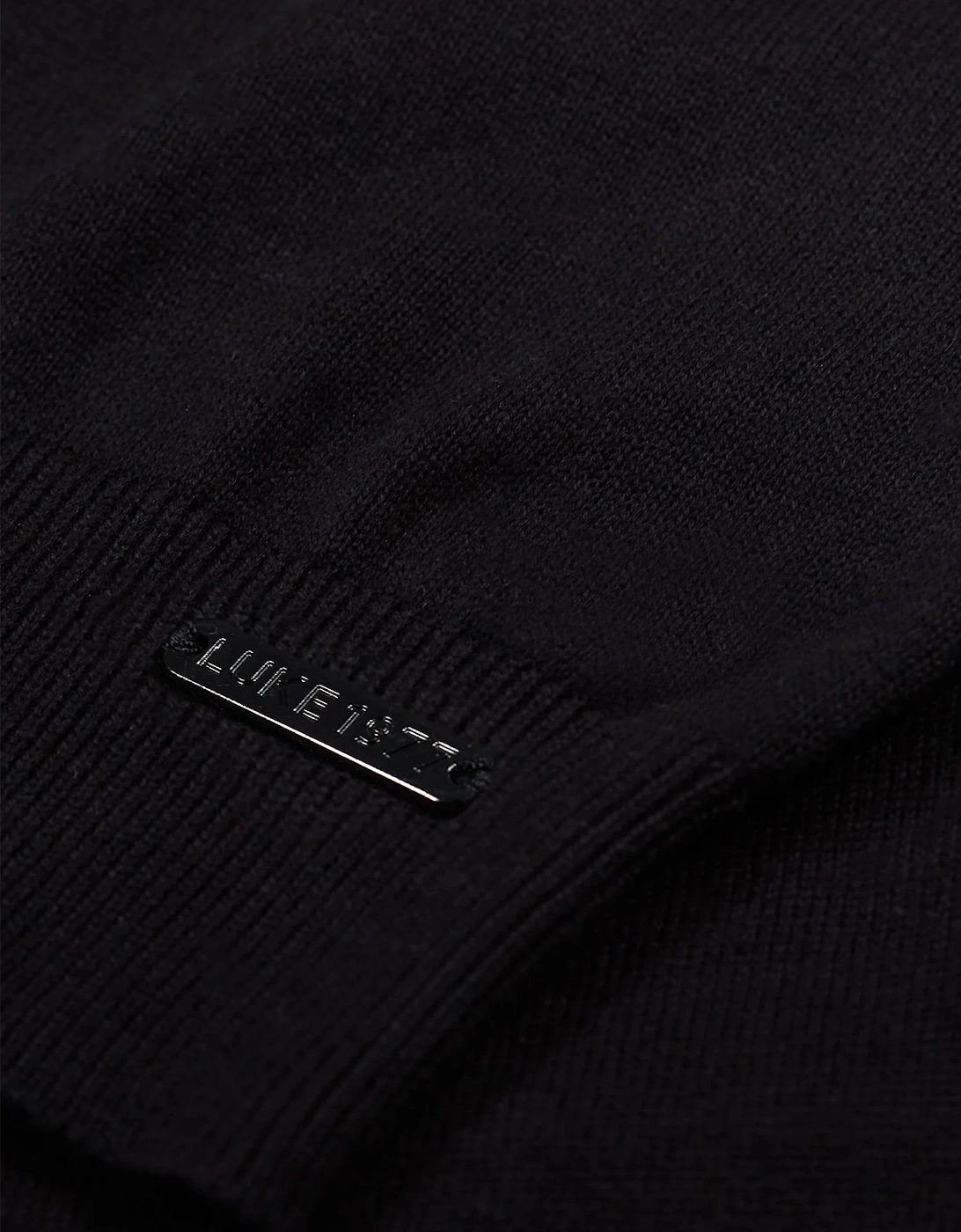 LUKE1977 Jenson Funnel Neck Knitted Jumper - Black