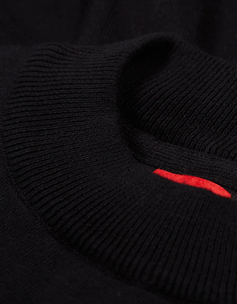 LUKE1977 Jenson Funnel Neck Knitted Jumper - Black