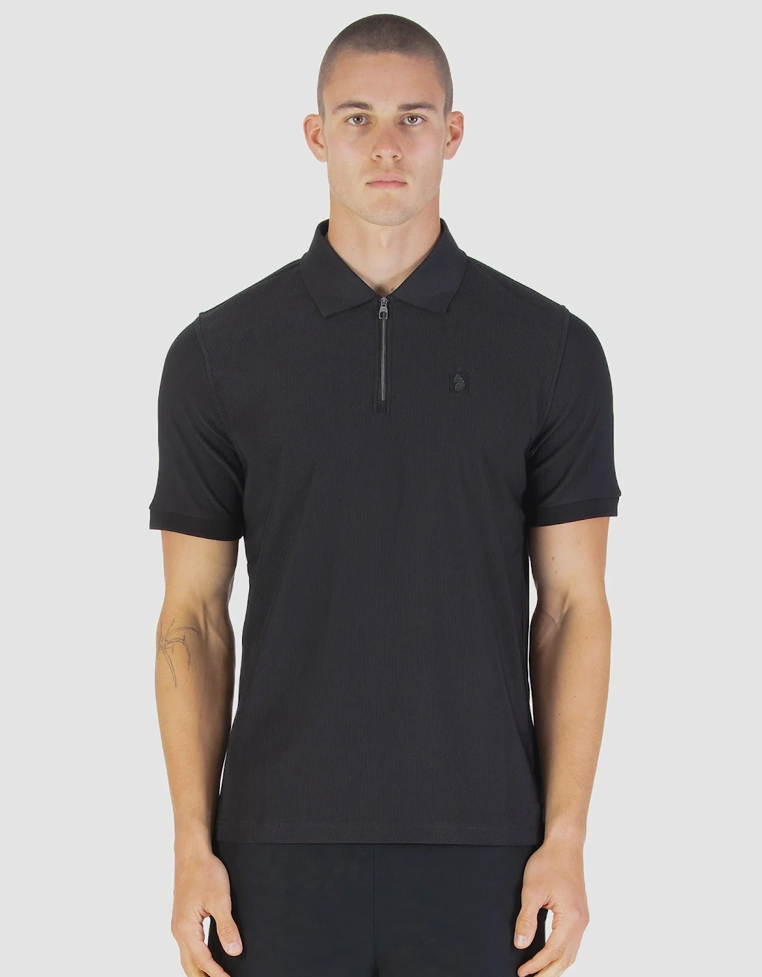 Luke1977 Penrith Zip Polo Shirt - Black, 10 of 9