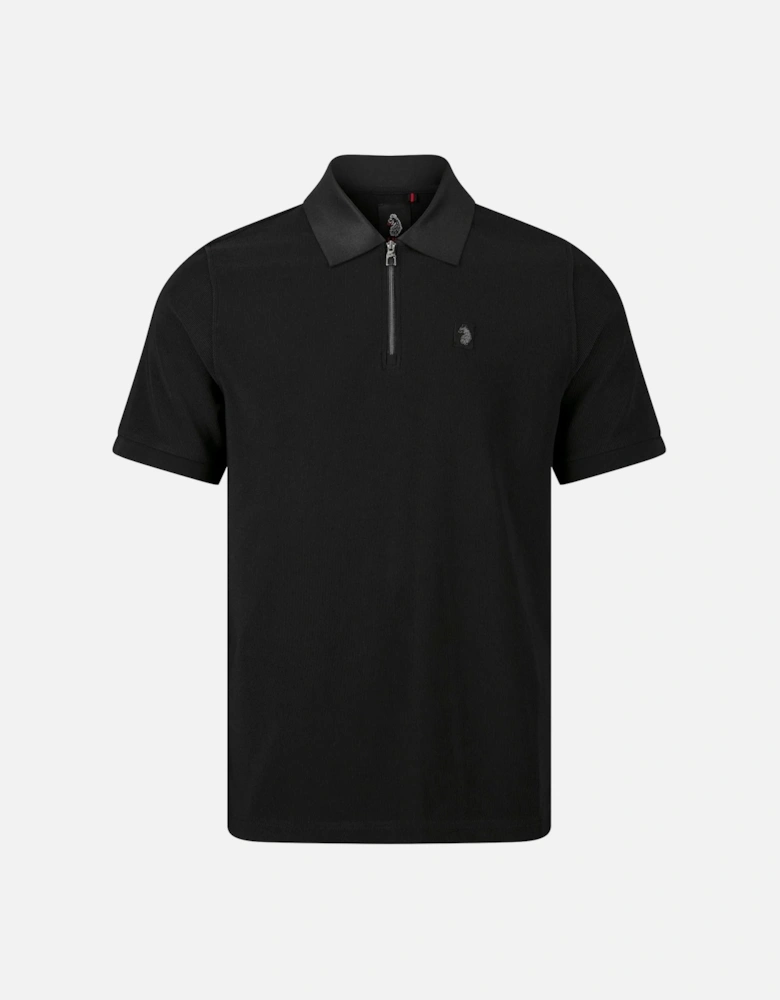 Luke1977 Penrith Zip Polo Shirt - Black