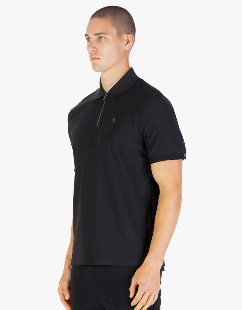 Luke1977 Penrith Zip Polo Shirt - Black