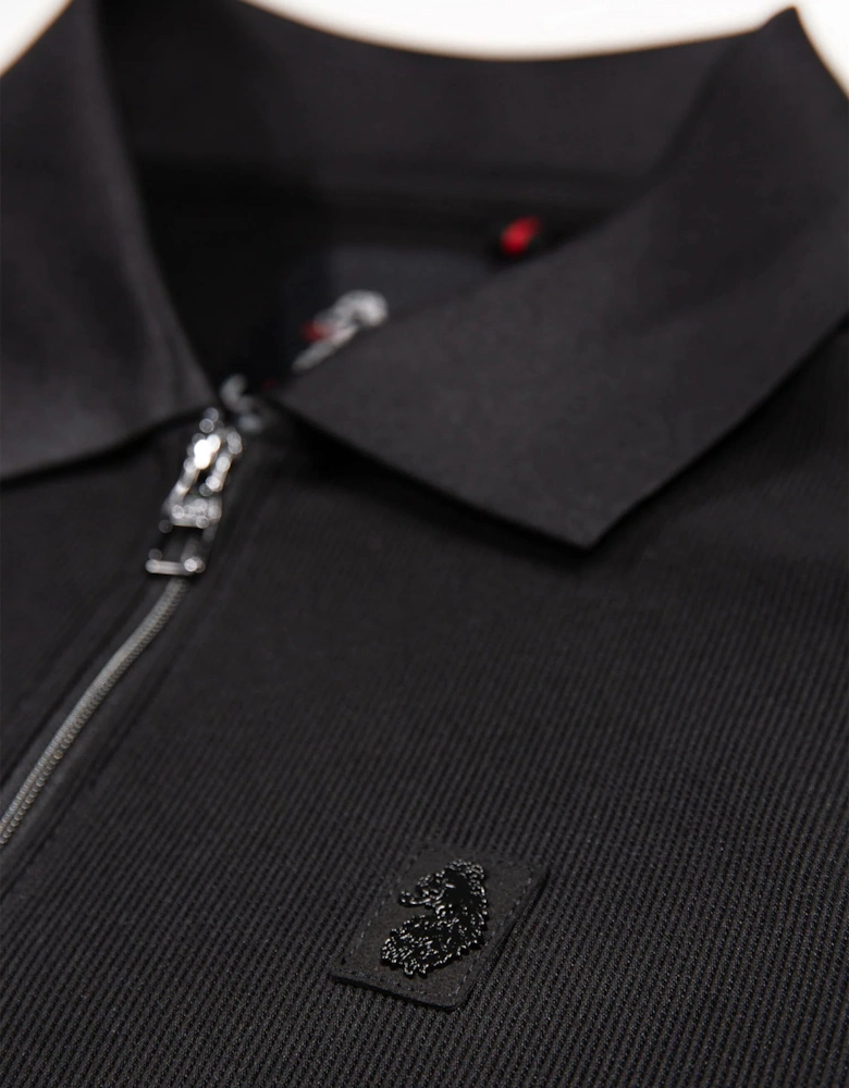 Luke1977 Penrith Zip Polo Shirt - Black