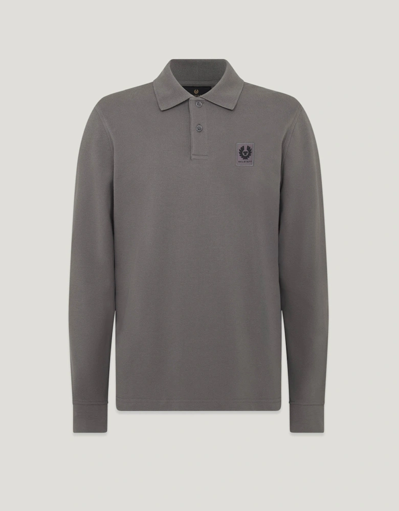 Long Sleeved Mens Essentials Polo - Tornado Grey