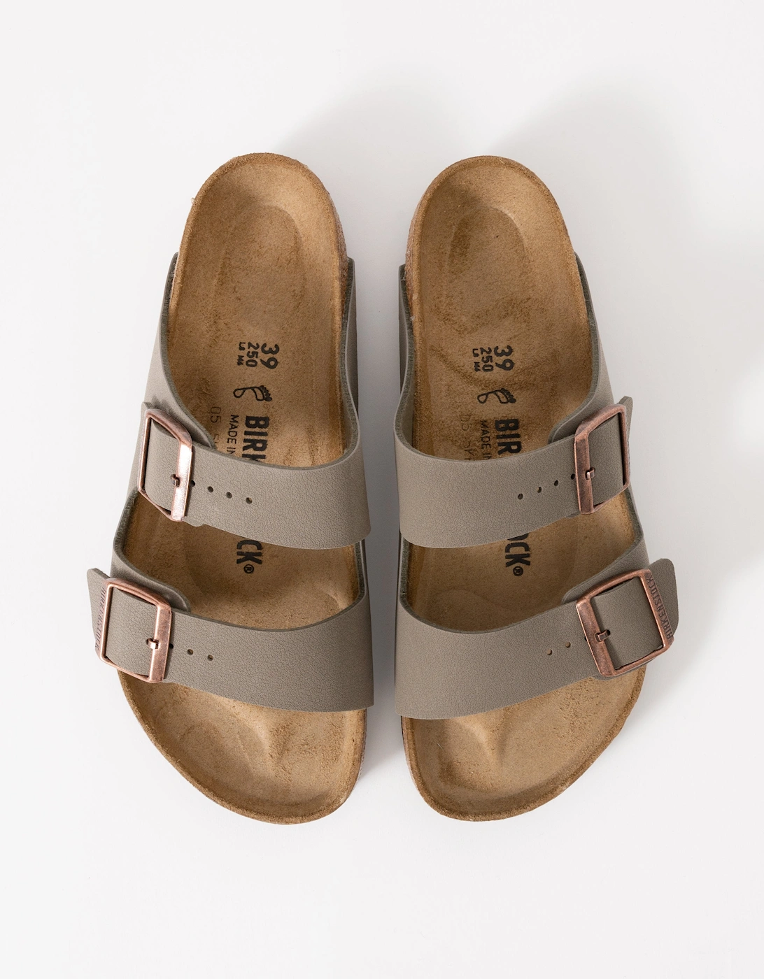 Birko-Flor Nubuck Unisex Sandals - Stone