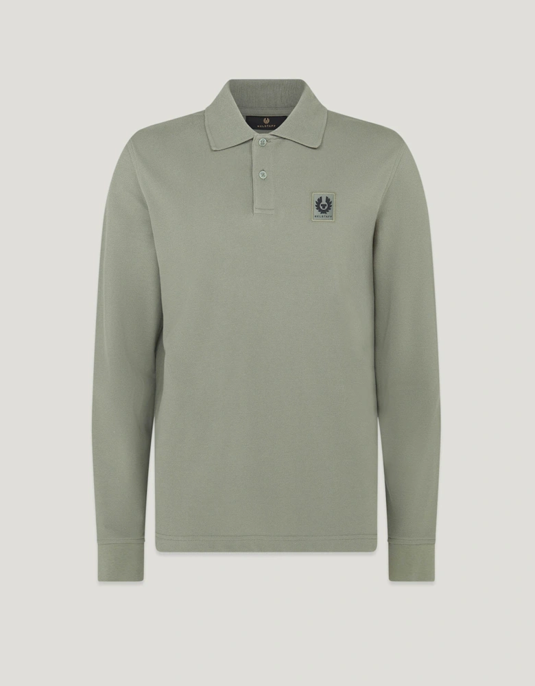 Long Sleeved Mens Essentials Polo - Sage Green