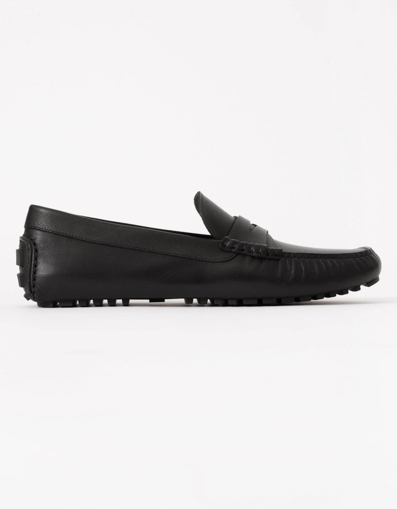 BOSS Orange Mens Leather Driving Moccasins - Black 001