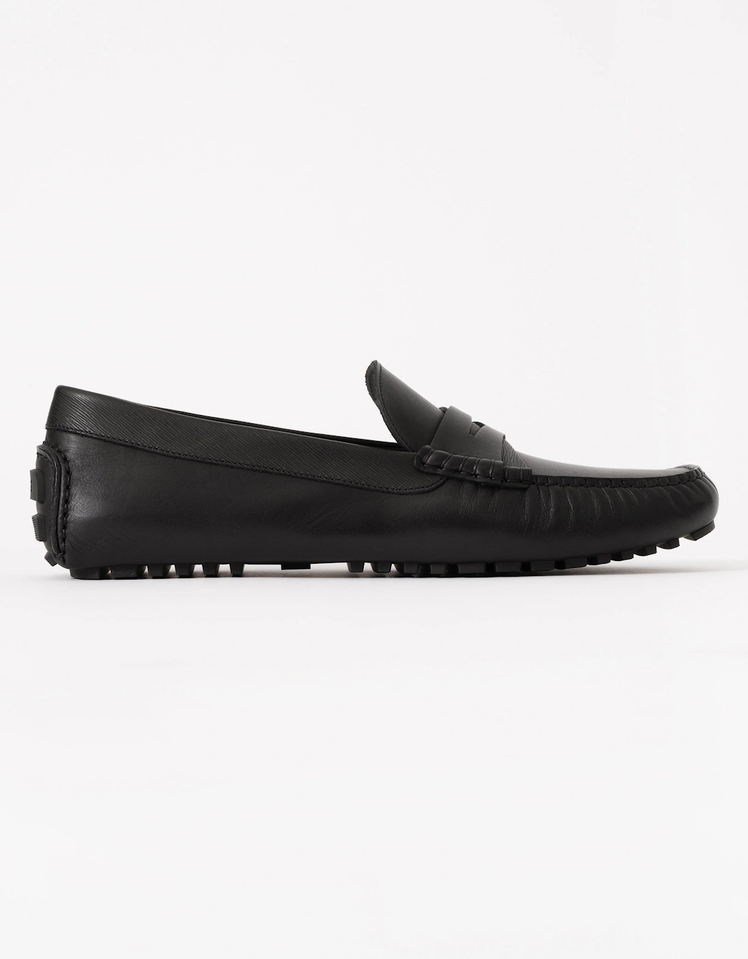 BOSS Orange Mens Leather Driving Moccasins - Black 001