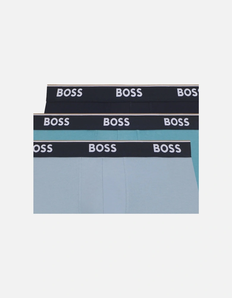 BOSS Cotton Stretch 3 Pack Power Trunks Blue