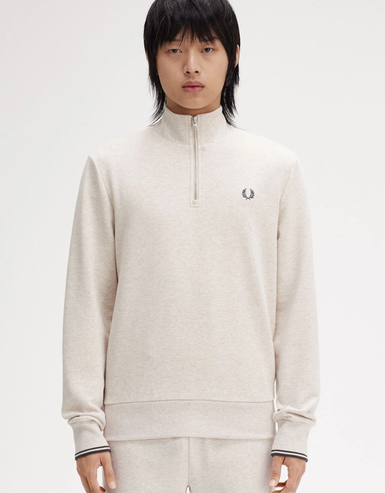 Half-Zip Sweatshirt - Porridge Marl/Anchor Grey