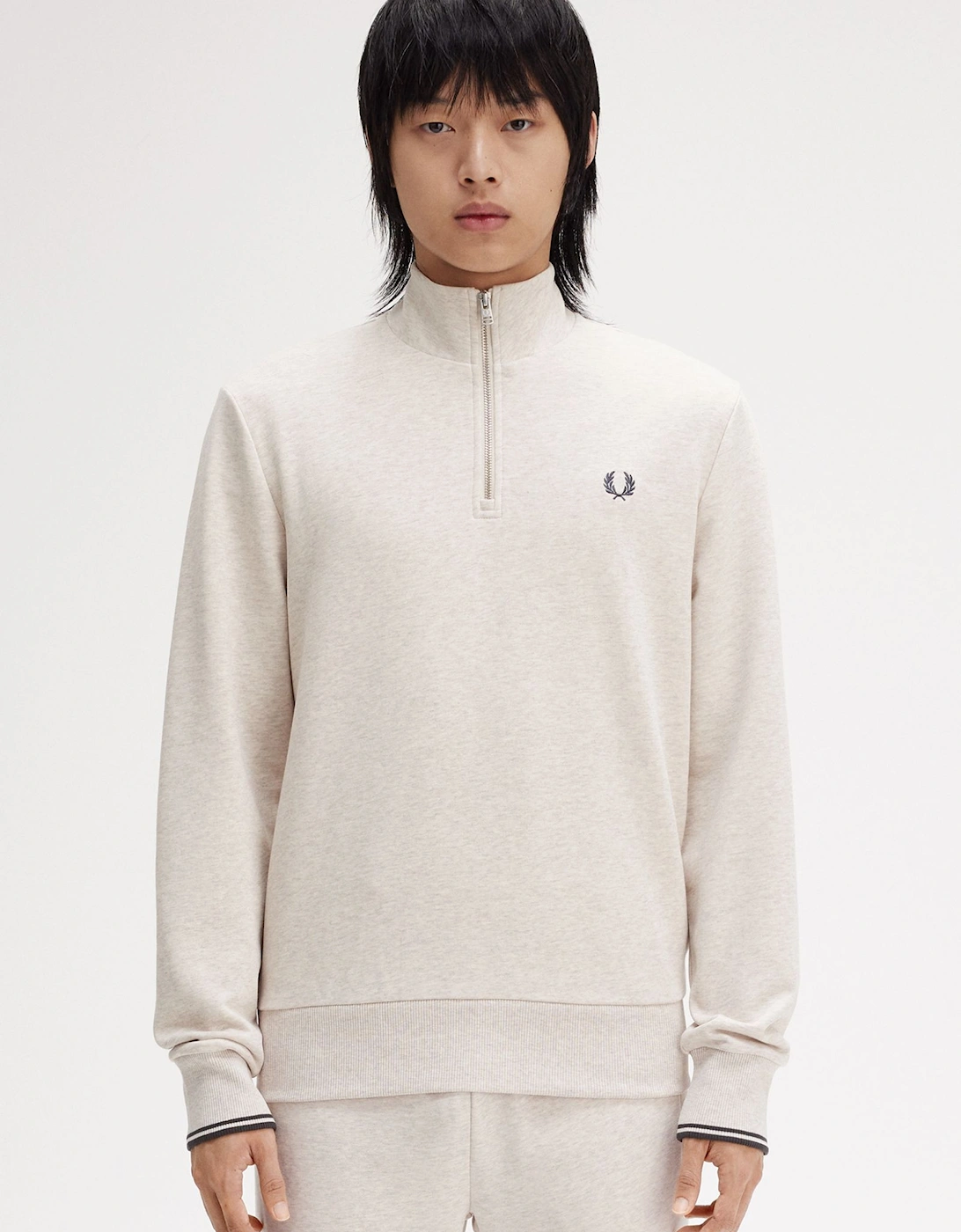 Half-Zip Sweatshirt - Porridge Marl/Anchor Grey