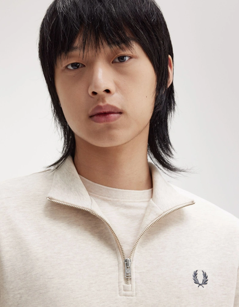 Half-Zip Sweatshirt - Porridge Marl/Anchor Grey