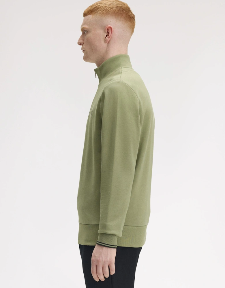 Half-Zip Sweatshirt - Olive Mint