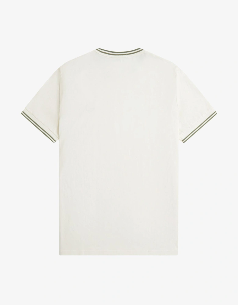 Twin Tipped T-Shirt - Light Ecru/Olive Mint
