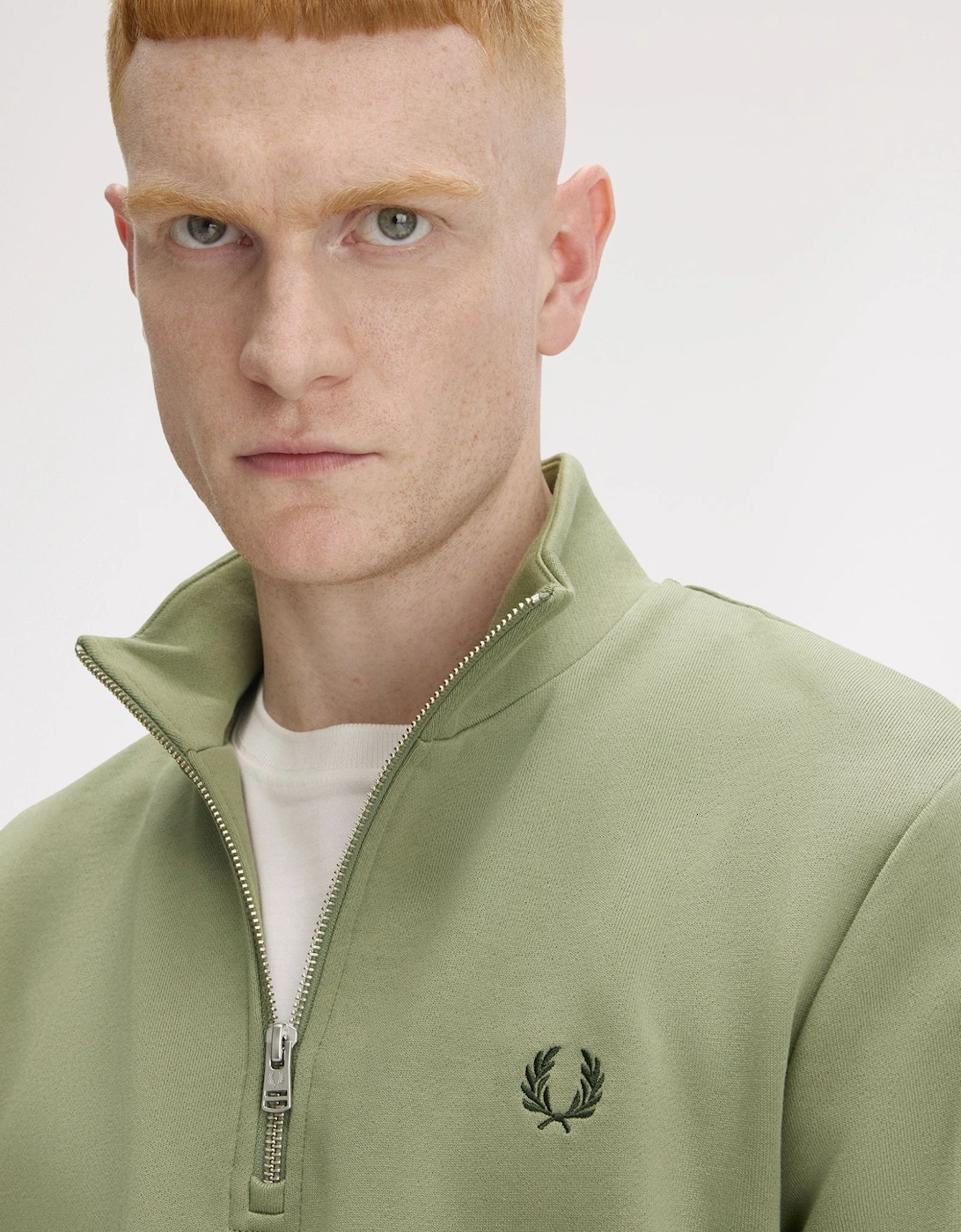 Half-Zip Sweatshirt - Olive Mint