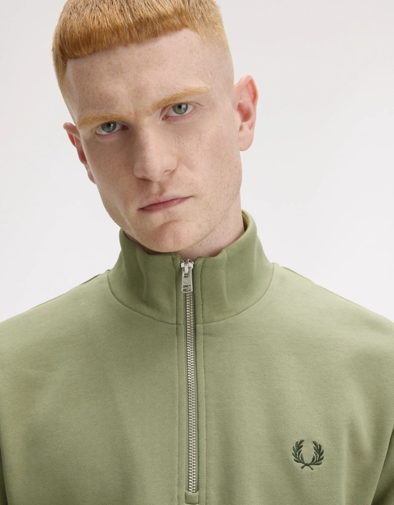 Half-Zip Sweatshirt - Olive Mint