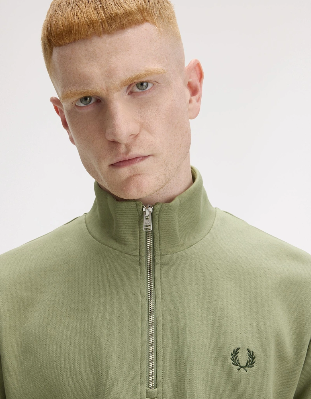 Half-Zip Sweatshirt - Olive Mint