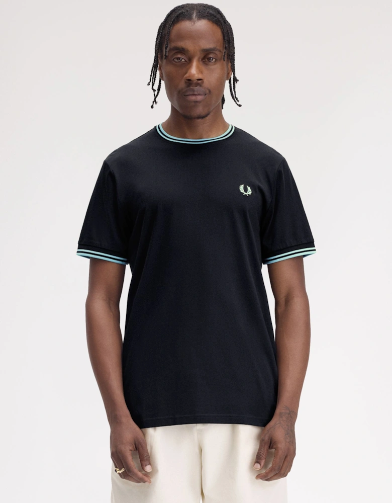 Twin Tipped T-Shirt - Navy/Mint Blue