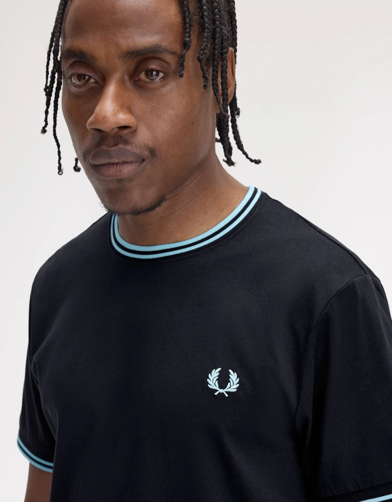 Twin Tipped T-Shirt - Navy/Mint Blue
