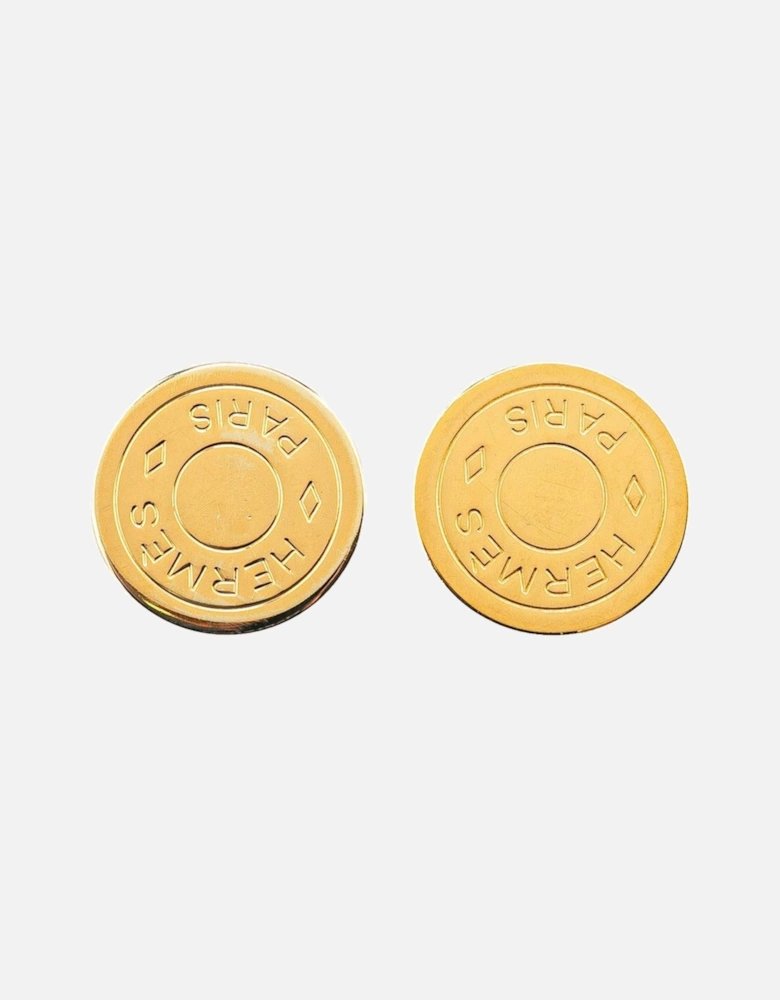 Gold Plated Clip-On Earrings with Engraved Detailing