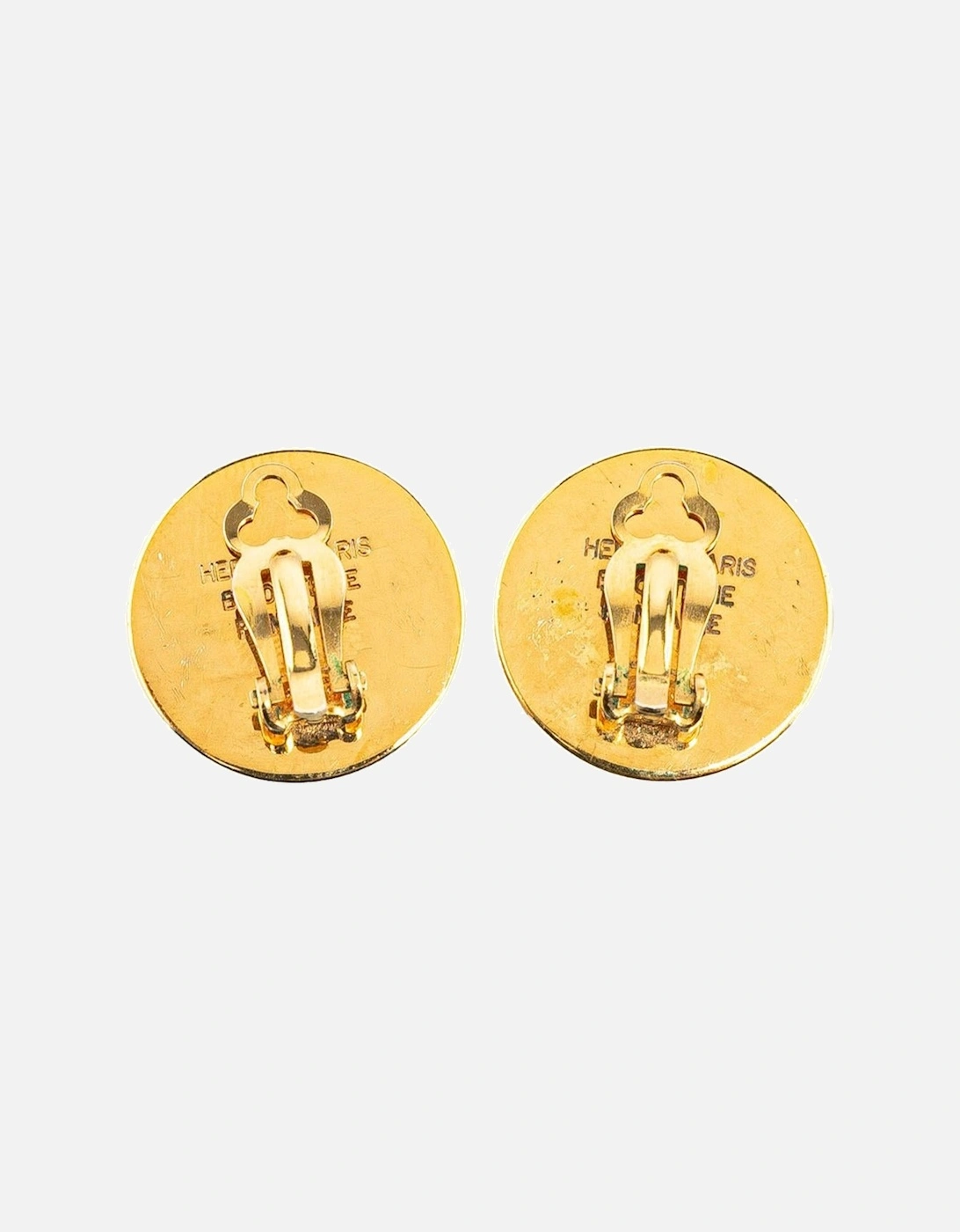 Gold Plated Clip-On Earrings with Engraved Detailing