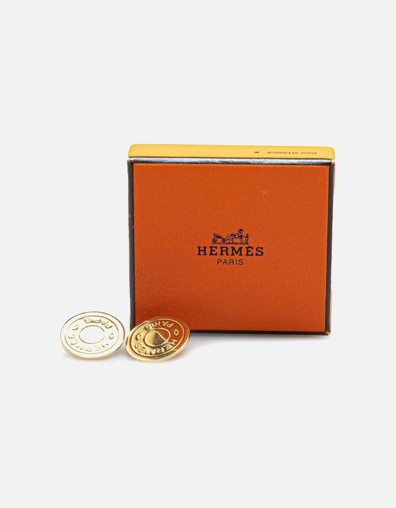 Gold Plated Clip-On Earrings with Engraved Detailing