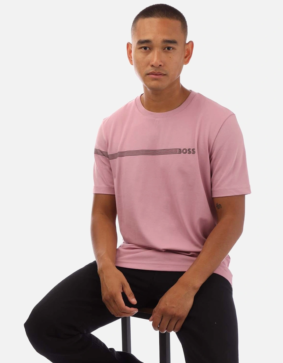 Stripe Logo Print T-Shirt