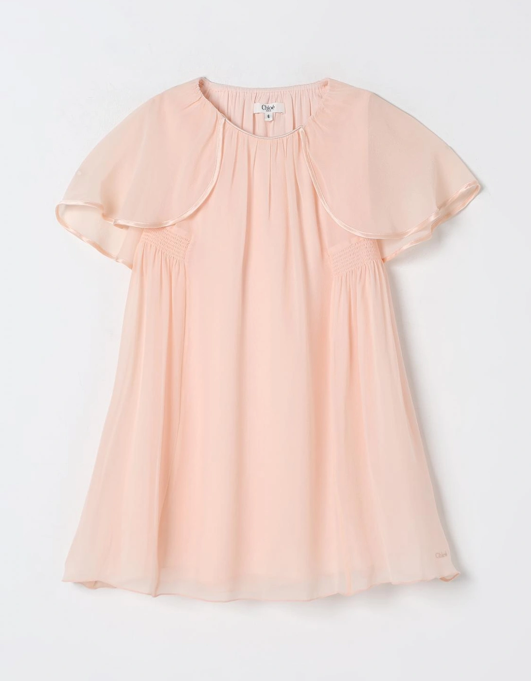 Silk Mini Dress with Cape Sleeves, 4 of 3