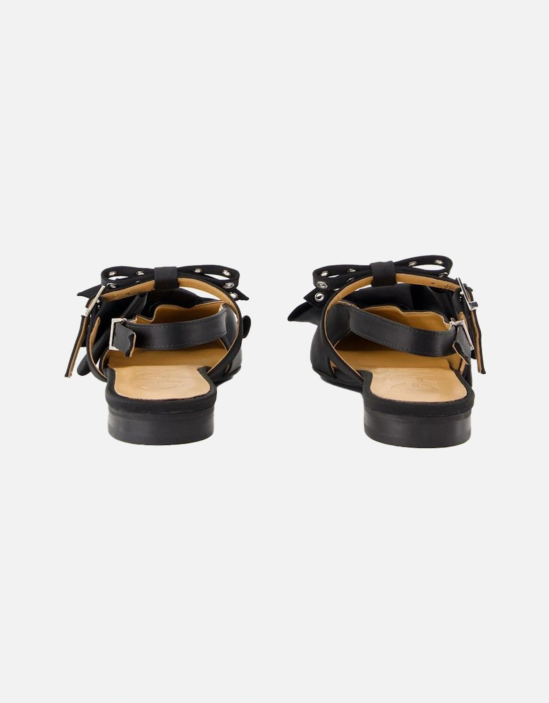 Bow Slingback Sandals Satin Flat